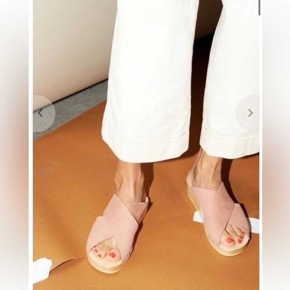 No. 6 Blush Pink Suede Crisscross Sandals